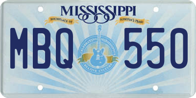 MS license plate MBQ550