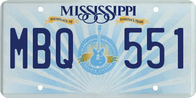 MS license plate MBQ551