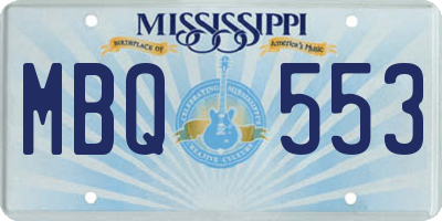 MS license plate MBQ553