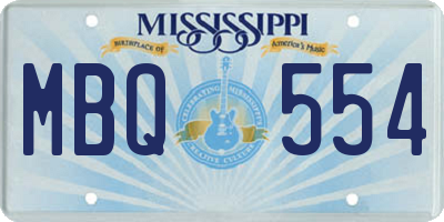 MS license plate MBQ554