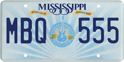 MS license plate MBQ555