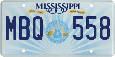 MS license plate MBQ558