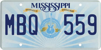 MS license plate MBQ559