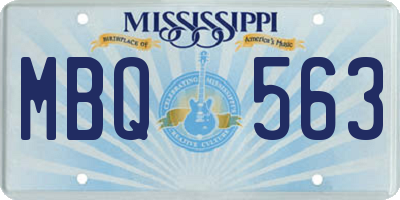 MS license plate MBQ563