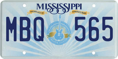 MS license plate MBQ565