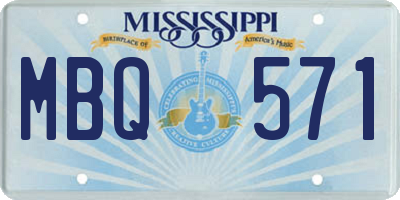 MS license plate MBQ571