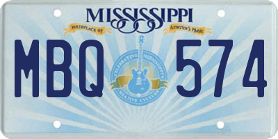 MS license plate MBQ574