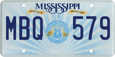 MS license plate MBQ579