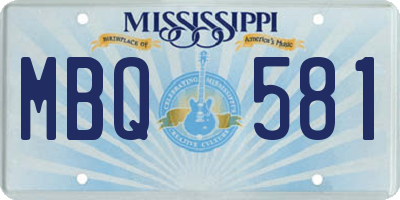 MS license plate MBQ581
