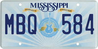 MS license plate MBQ584