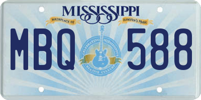 MS license plate MBQ588