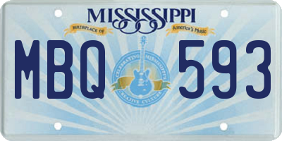 MS license plate MBQ593