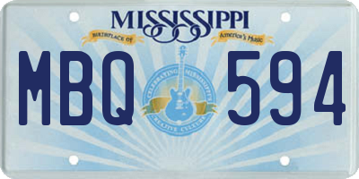 MS license plate MBQ594