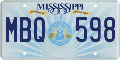 MS license plate MBQ598