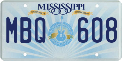 MS license plate MBQ608