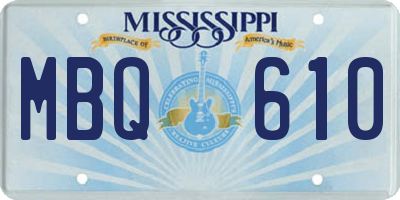 MS license plate MBQ610