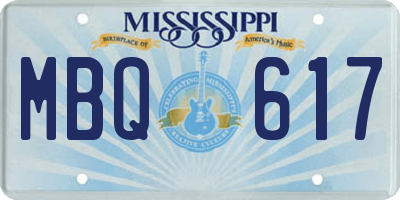 MS license plate MBQ617