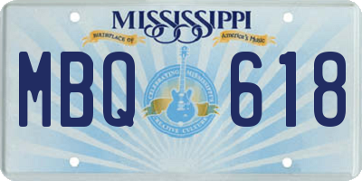 MS license plate MBQ618