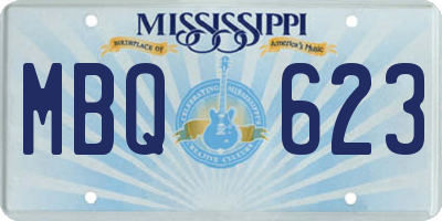 MS license plate MBQ623