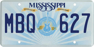 MS license plate MBQ627