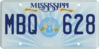 MS license plate MBQ628