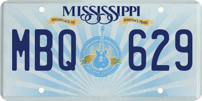 MS license plate MBQ629