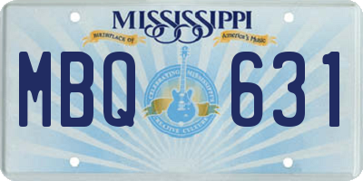 MS license plate MBQ631