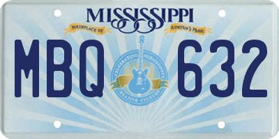 MS license plate MBQ632