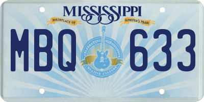 MS license plate MBQ633