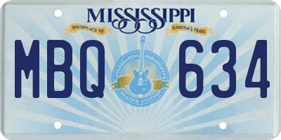 MS license plate MBQ634