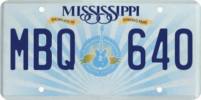 MS license plate MBQ640