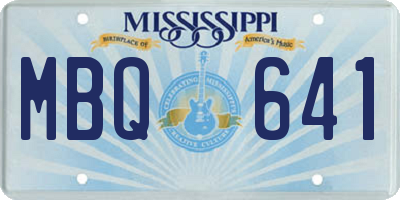 MS license plate MBQ641