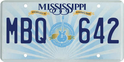 MS license plate MBQ642