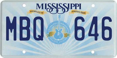 MS license plate MBQ646