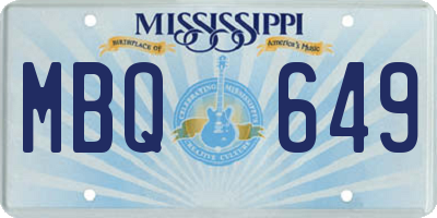 MS license plate MBQ649