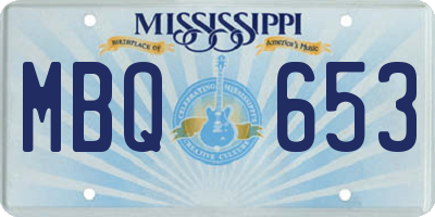 MS license plate MBQ653