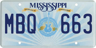 MS license plate MBQ663