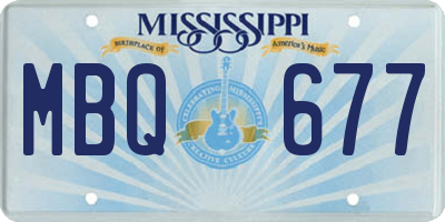 MS license plate MBQ677