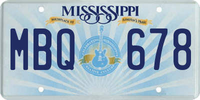 MS license plate MBQ678