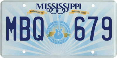 MS license plate MBQ679