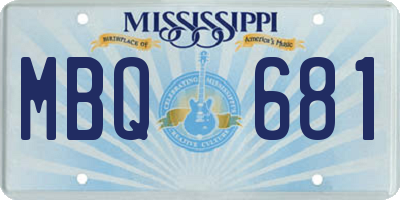 MS license plate MBQ681