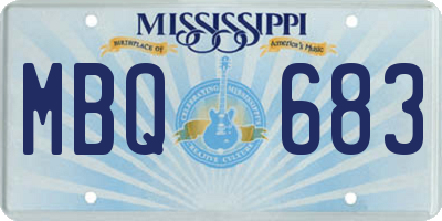 MS license plate MBQ683