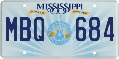 MS license plate MBQ684
