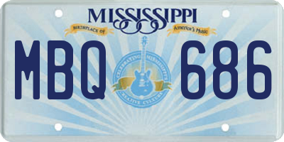 MS license plate MBQ686