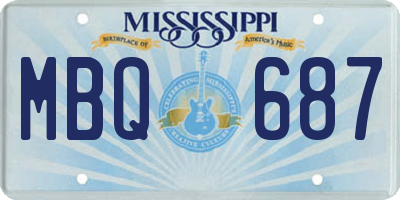 MS license plate MBQ687