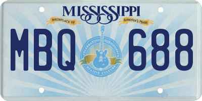 MS license plate MBQ688