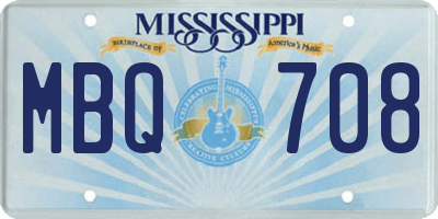 MS license plate MBQ708