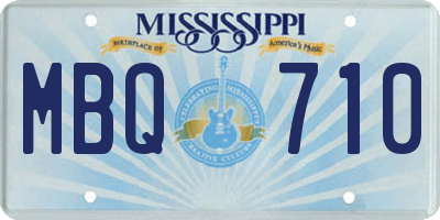 MS license plate MBQ710