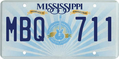 MS license plate MBQ711