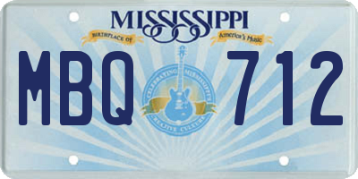 MS license plate MBQ712